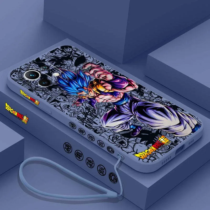 D-Dragon Ball Son Goku Cool For Xiaomi Mi 17 15 14 13 12 11 9 13T 12T Lite Pro Max 5G Liquid Left Rope Phone case Cover