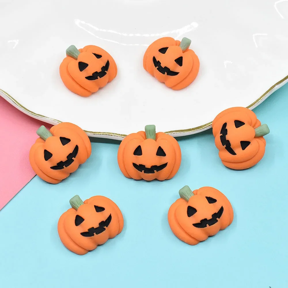 Kawaii Resin Mini Halloween Pumpkin Lantern Scrapbook Supplies Embellishments   Flatback Cabochons Diy Craft Material Miniatures