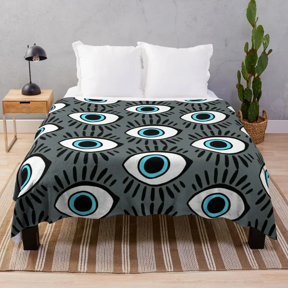 

Blue Eye Throw Blanket Plaid on the sofa Softest Thins decorative Blankets