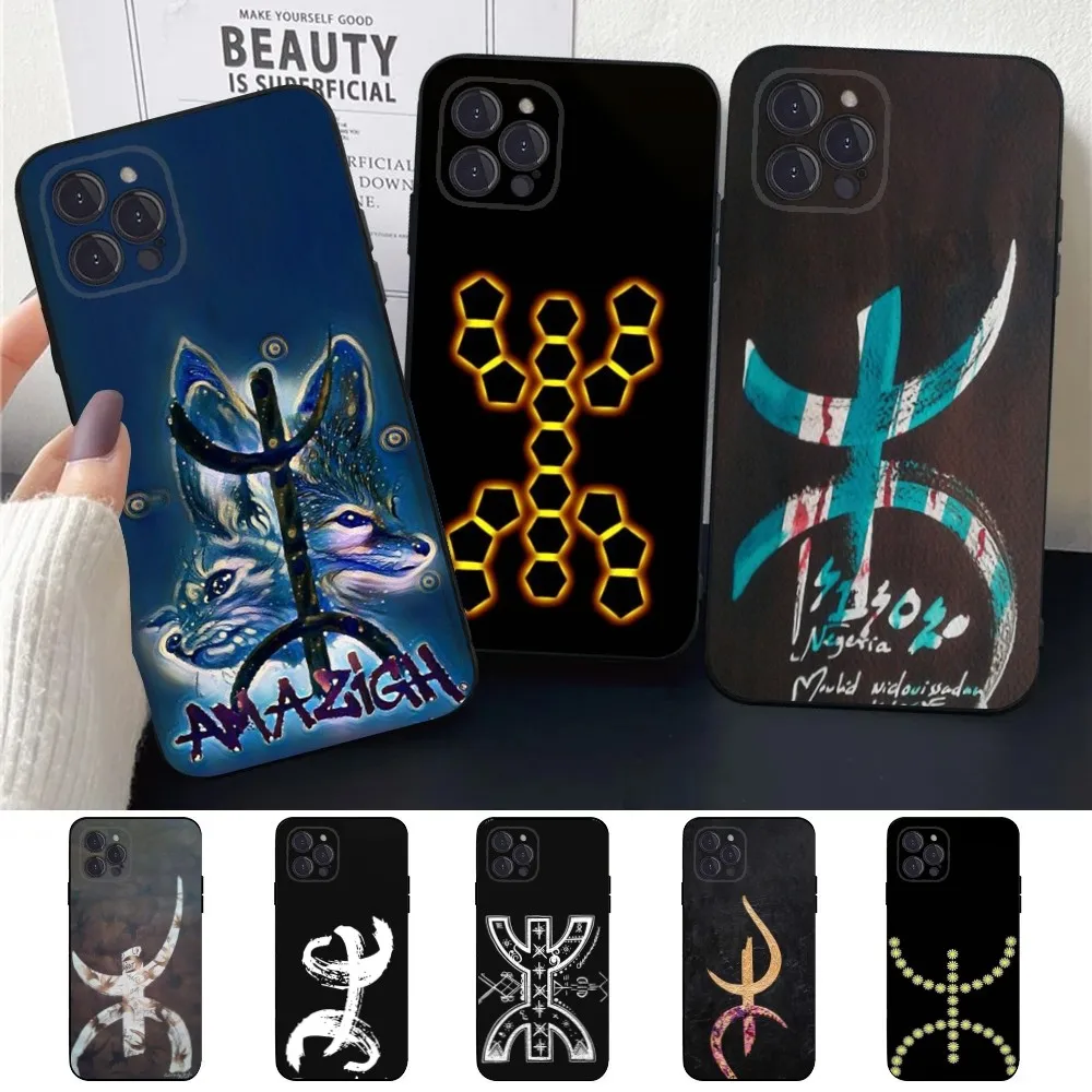 Amazigh Berber  Phone Case For Apple iPhone 15,14,13,12,11,XS,XR,X,8,7,Pro,Max,Plus,mini Silicone Black Cover