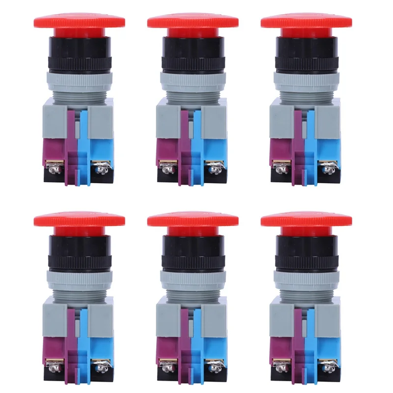 

AA81-6X AC 600 В 10 А Красный грибной кнопочный переключатель аварийной остановки 22 мм НЕТ НЗ