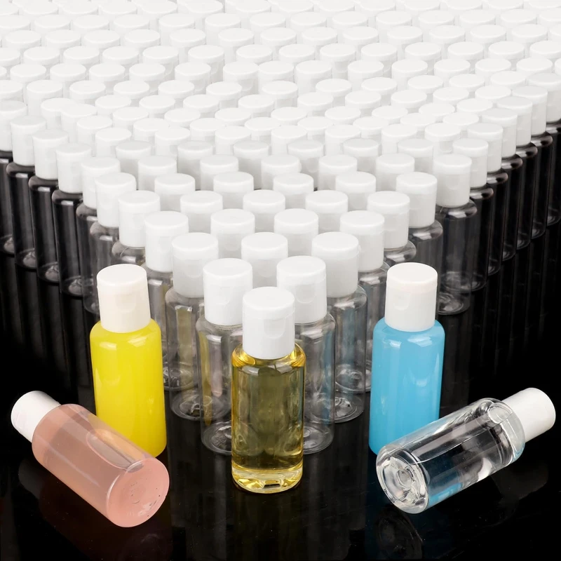 50 قطعة 10/20/30 مللي زجاجات بلاستيكية صغيرة شفافة PET أغطية قلابة حاوية السفر لوشن مكيف الشامبو