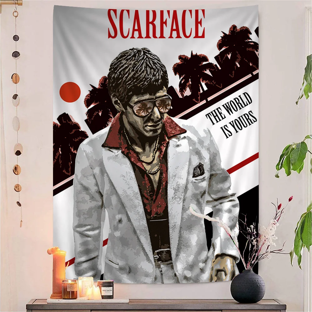 Movie S-scarface Tapestry Art Printing Art Science Fiction Room Home Decor Wall Art Decor