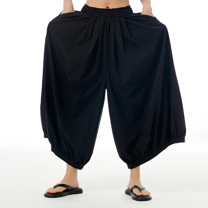 2025 spring new casual pants women's loose thin nine points pants South Korea wide leg pants 3925-15