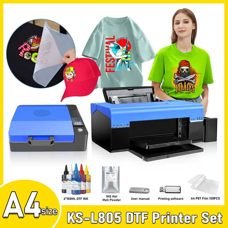 

A4 L805 DTF Transfer Printer Direct To Film Printer T-Shirt Printing machine Impresora a4 DTF Printer For T-shirt Shoes Bags