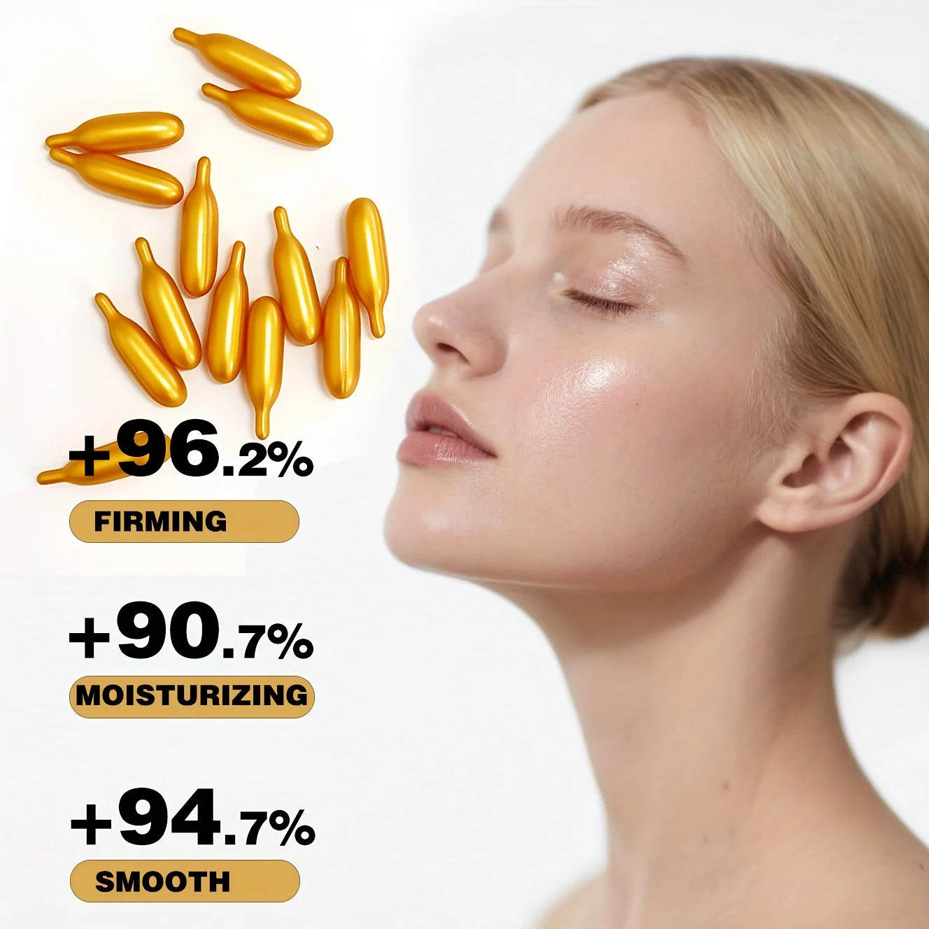 كبسولات مصل فيتامين E، كبسولات جوهرية للاستخدام الواحد، ترطيب وترطيب بشرة الوجه، 90 كبسولة/زجاجة - زجاجة واحدة