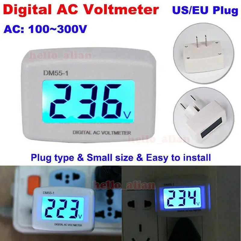 DM55-1 voltmetro digitale presa voltmetro LCD voltmetro 110V 220V voltmetro a parete