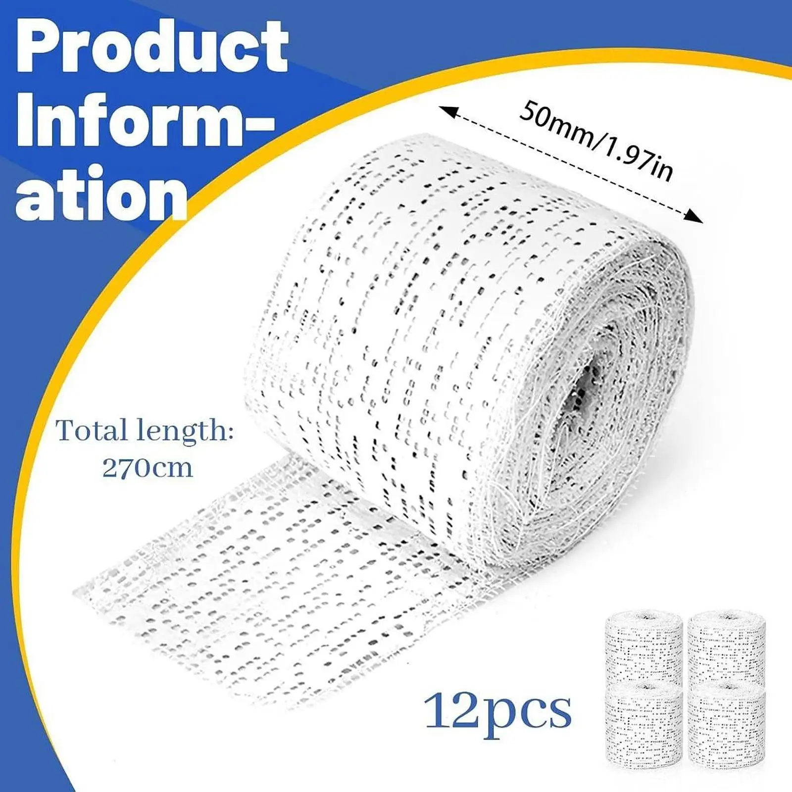 

Пластырные полоски-бандажи (12 штук), большие рулоны для медицинских стерильных перевязок, изготовления художественных масок, моделирования и скульптурных проектов