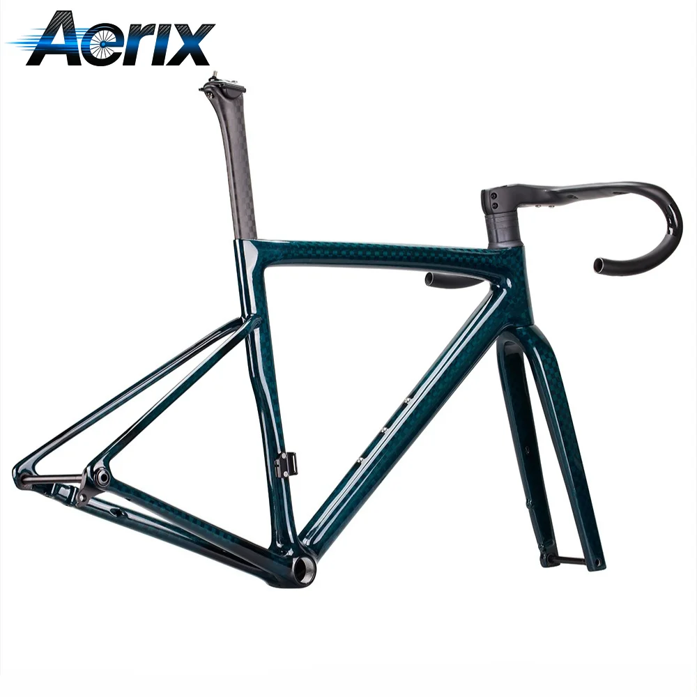 T1100 Full Carbon Aero Road Bike Frame Disc Brake Thru Axle 142*12mm BSA Bottom Bracket Max 700*28C Tire with Specific Headsets