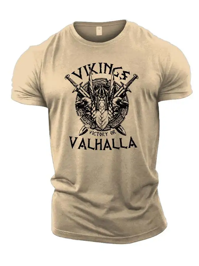 Summer New Valhalla Print T-shirt 3D Men\'s Fitness Sport Tough Guy Style Tee Shirt Fashion Gymtier High Quality Short Sleeve Top