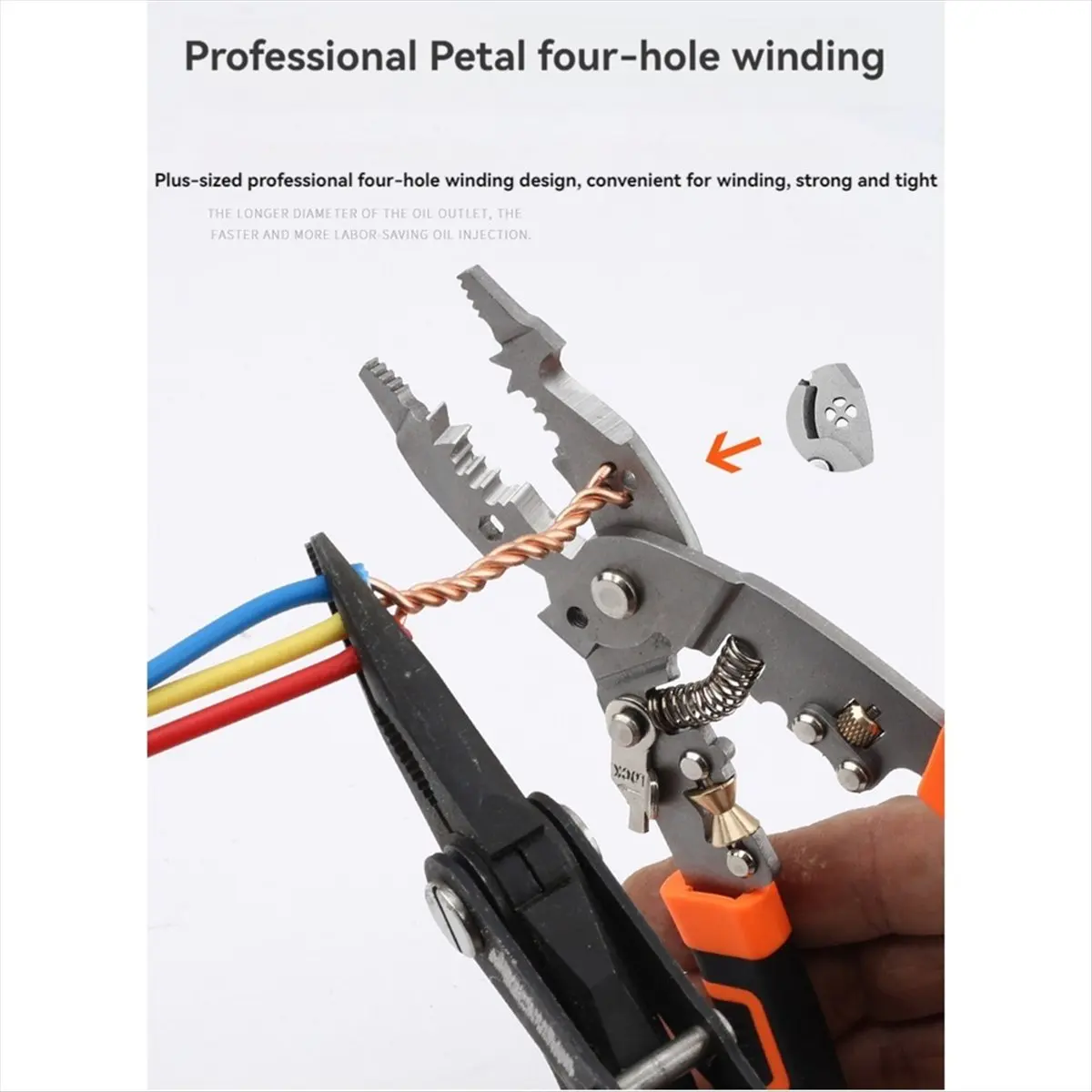 A64Z!! 21 Copper Wheel Multifunctional Wire Stripping Pliers for Wire Splitting,Peeling,Pressing,Winding,Electrician Wire Split
