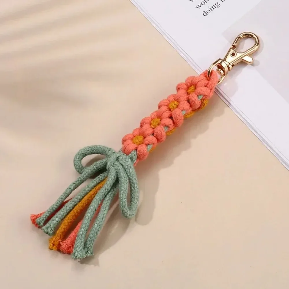 

Cute Cotton Rope Key Chains Handmade Multi-purpose Colorful Braided Keychain Bag Charm Pendant Gift