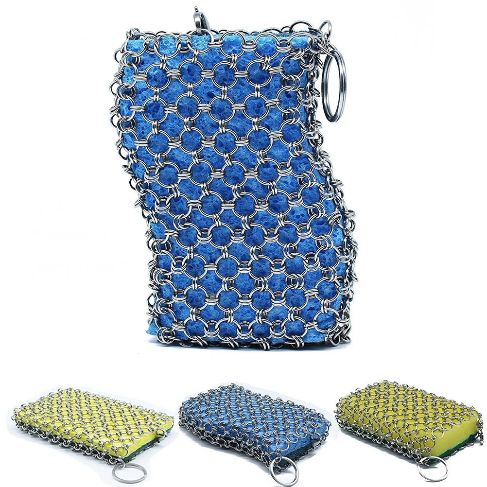 

Brush Pot Shaped Metal Stainless Steel Kitchen Brush Net Ring Washer Cast Iron Cleaner Kitchen Cleaning Brush Sponge Grill Brush