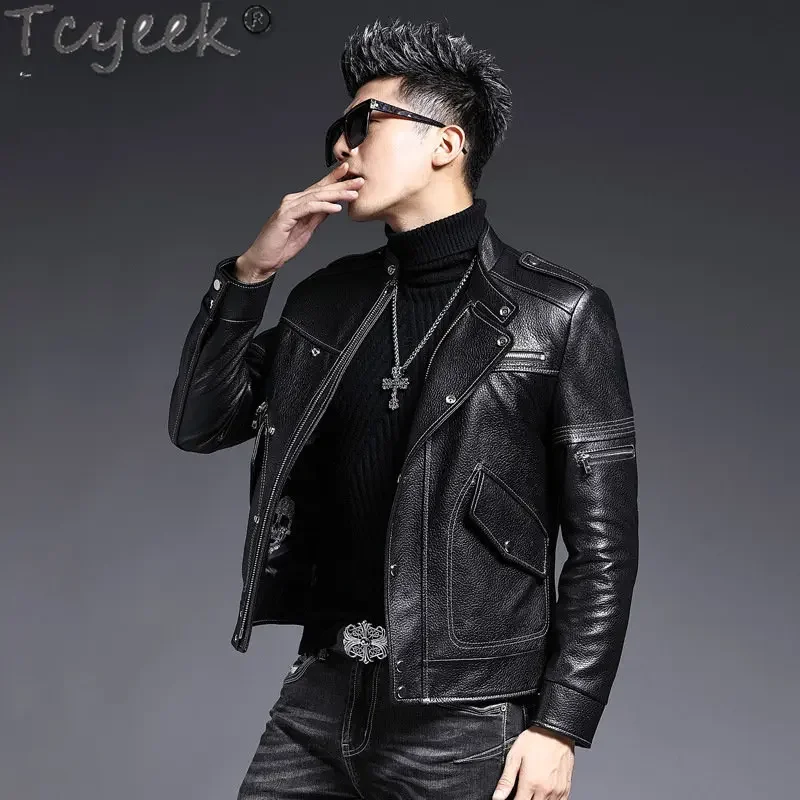 

Tcyeek Short 100% Genuine Leather Jackets Man Clothing Korean Motocycle Jacket Spring Fall Sheepskin Coat Men Fashion Chaquetas