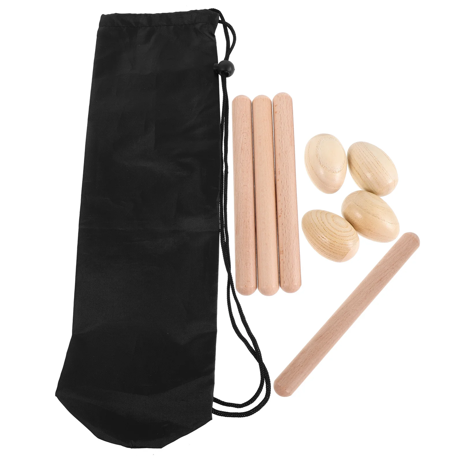 

1Set Musical Percussion Instrument Set Wooden Rhythm Sticks Egg Shakers Claves Hand Percussion 8 Inch for Kids Classroom Family