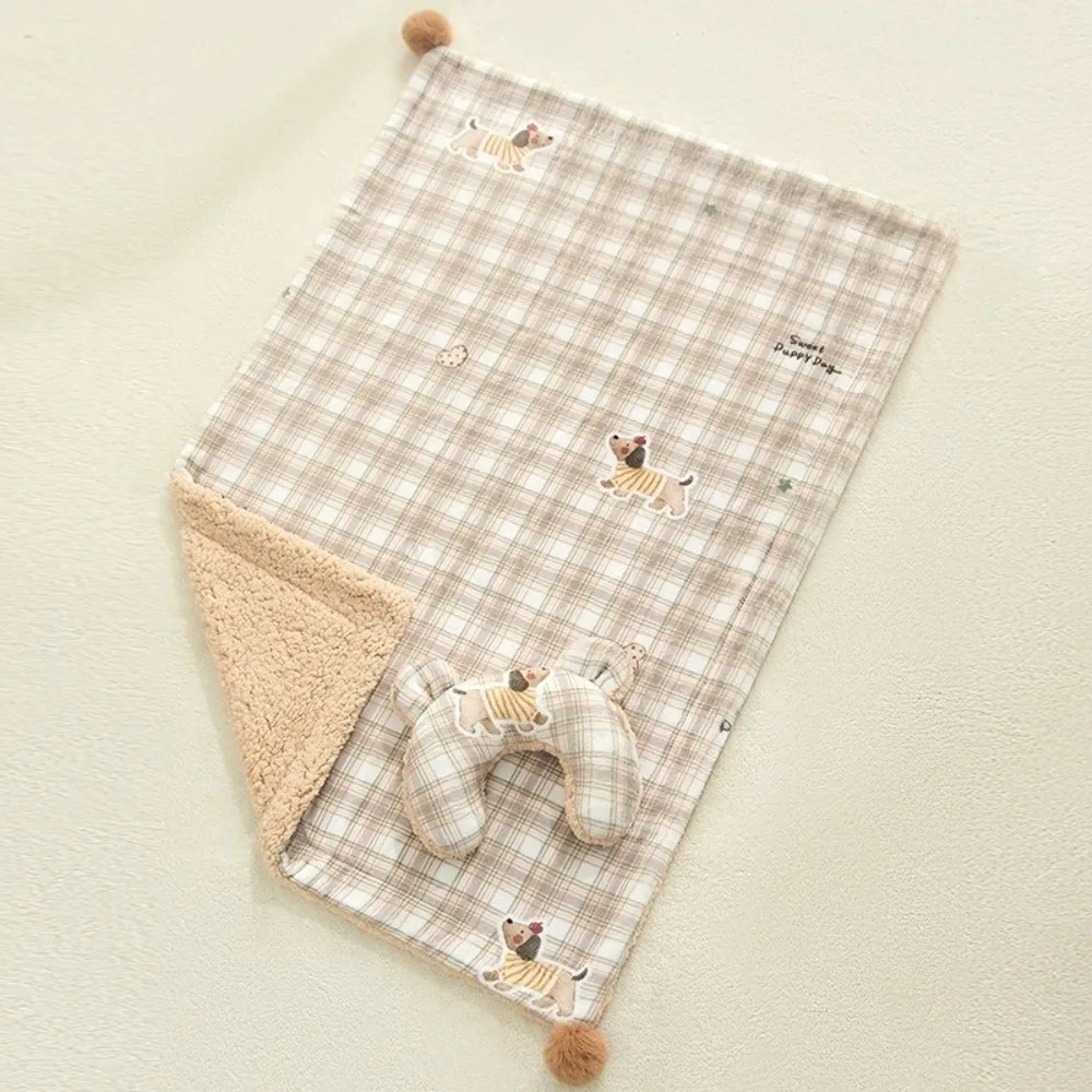 

Cute Thickened Cat Sleeping Pad Soft With Pillow Fleece Pet Blanket Comfortable Dog Warm Quilt Sleeping