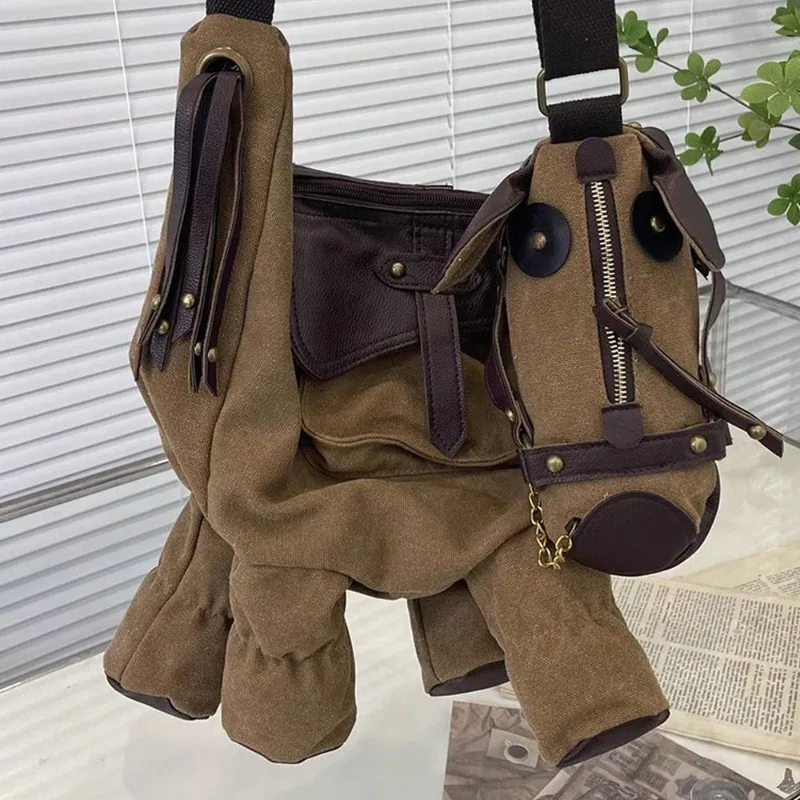 

2025 Netizens Design Personalized Pony Bag Canvas Single Shoulder Crossbody Bag