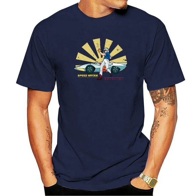 

Men's T Shirt Cotton Speed Racer Anime Artwork Black Tee