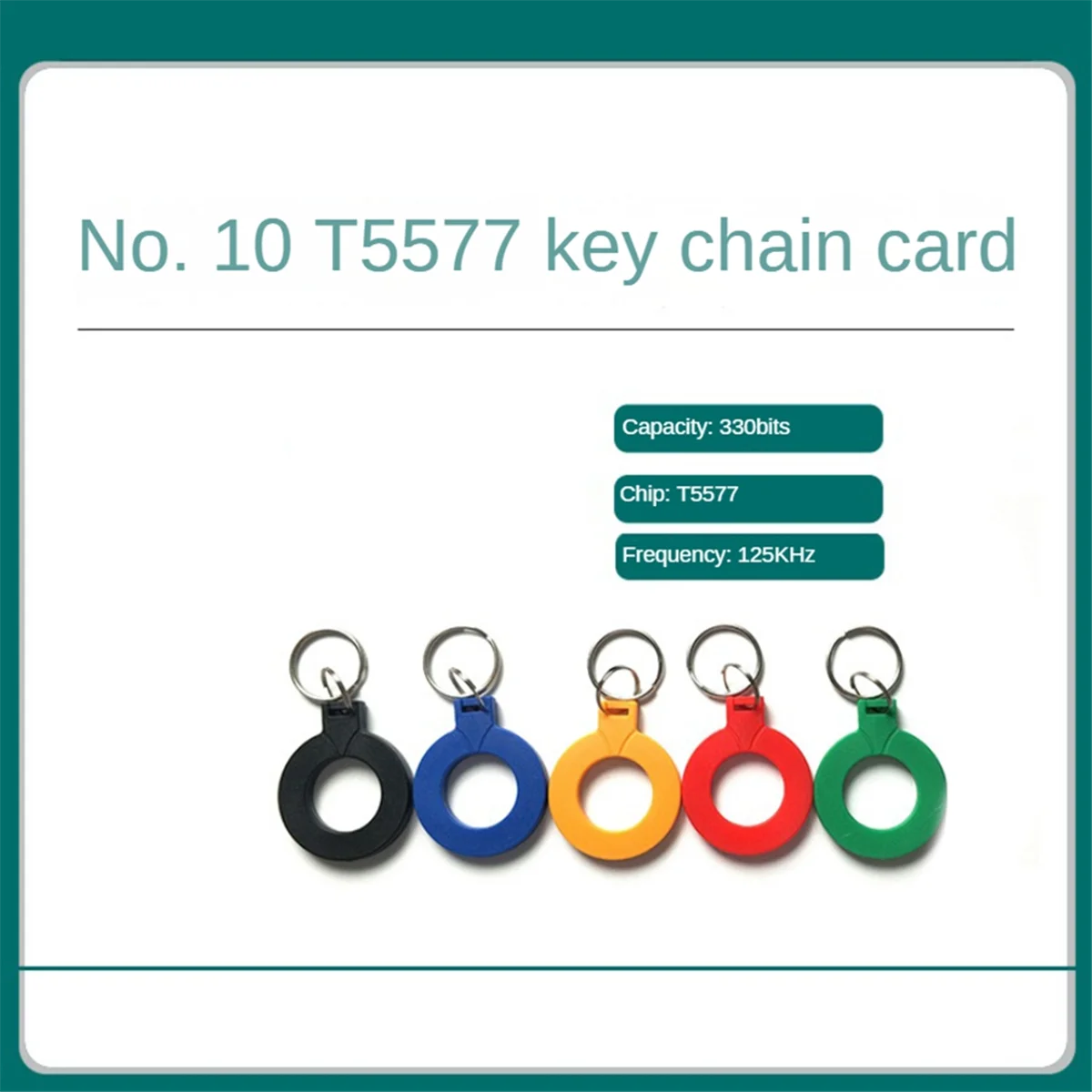 10Pcs T5577 EM4305 Copy Rewritable Writable Duplicate RFID Tag EM4100 125Khz Card Proximity Token Keyfobs,Black/Mixed Color