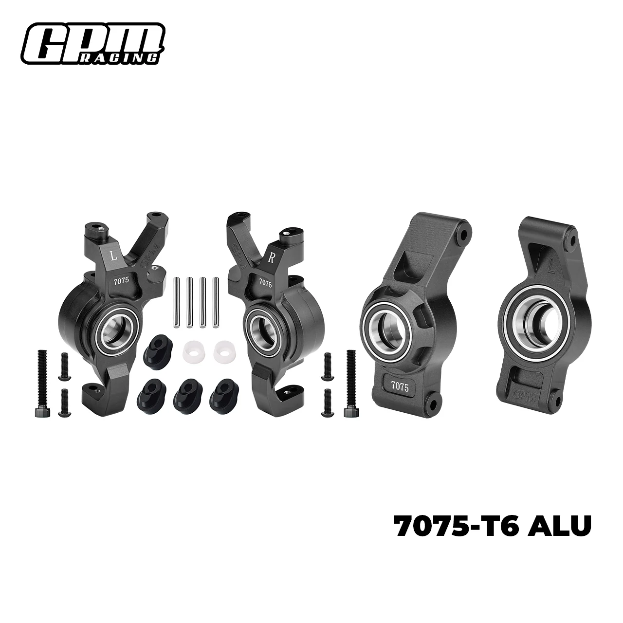 GPM 7075 Alu Front Steering Block & Rear Hub Stub Axle Carriers Kit X-Maxx XRT 78086-4