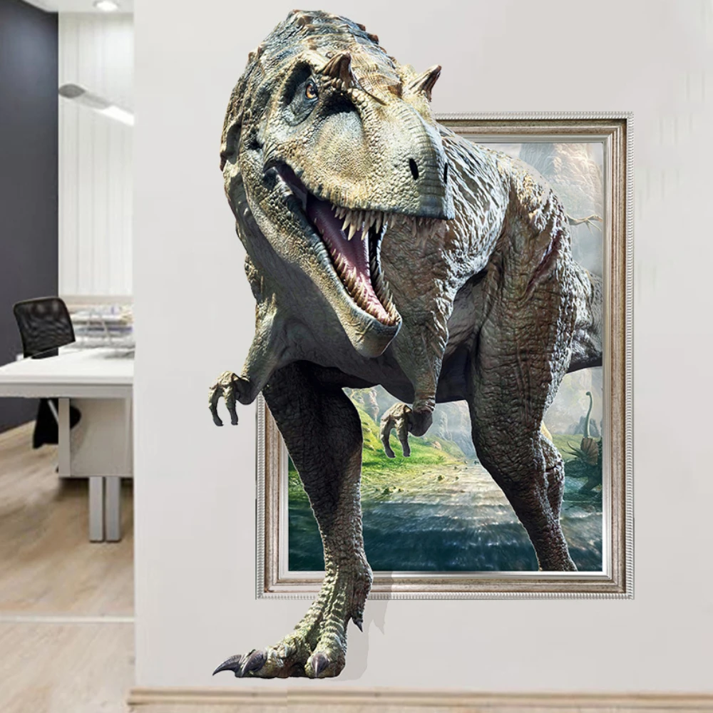 3D Dinosaurier Wald Wandaufkleber Wohnzimmer Badezimmer Wand Vinyl Aufkleber Wasserdicht Home Decorataion Tier Wand Zubehör