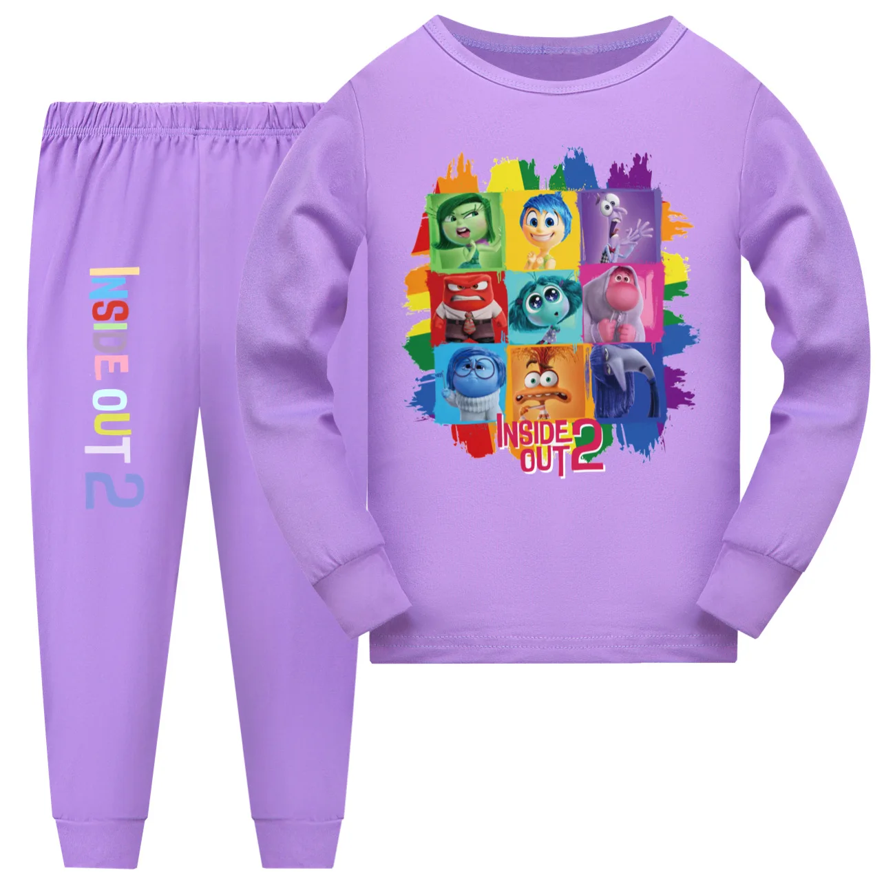 Inside Out 2 Clothes Children Pijama Set Baby Girls Long Sleeve Pajama Sets Toddler Boys Nightwear Kids Cute JOY SADNESS Pyjamas