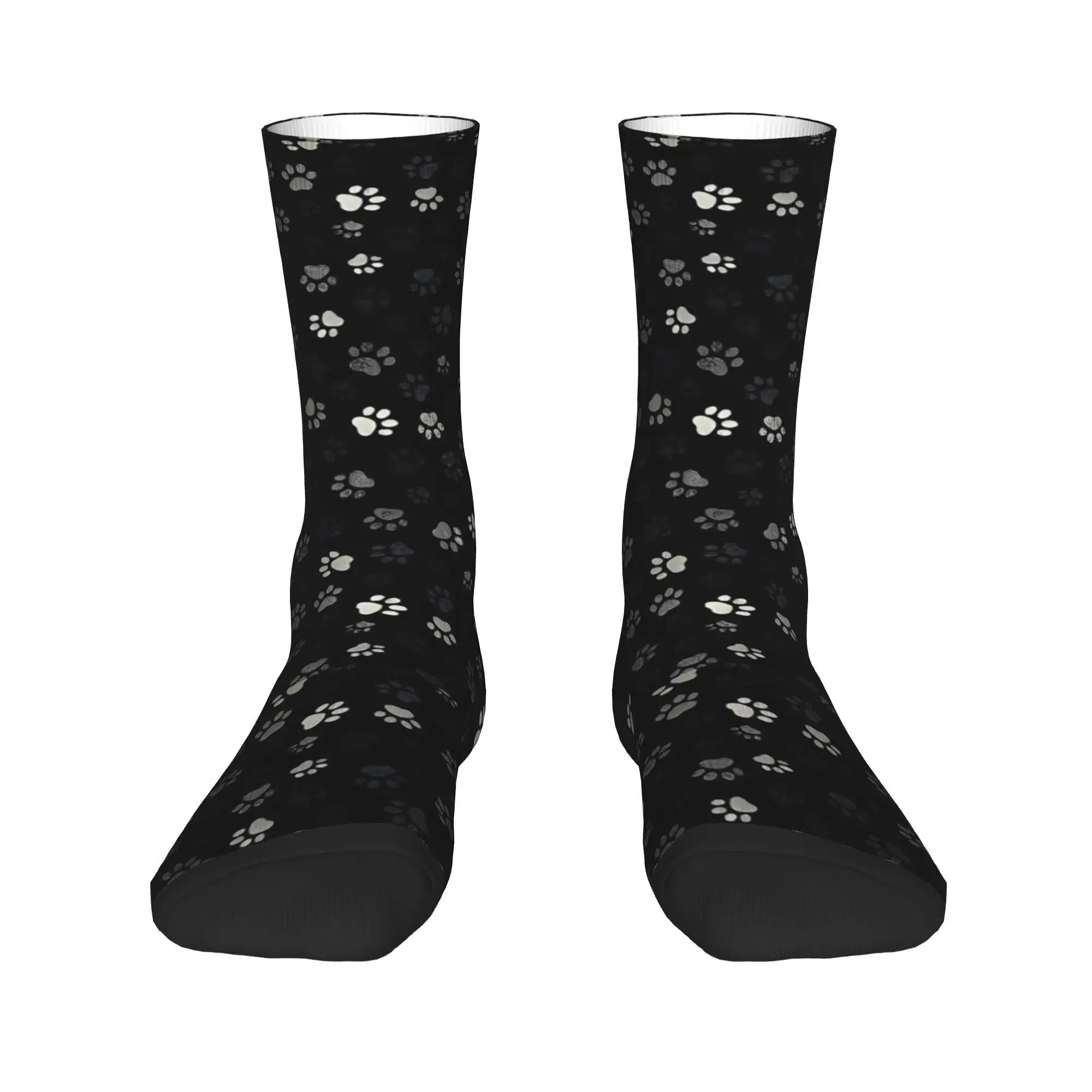 Носки Pup Paw Dark Design, модные чулки, мужские средние мягкие носки для бега, противоскользящие носки с весенним узором
