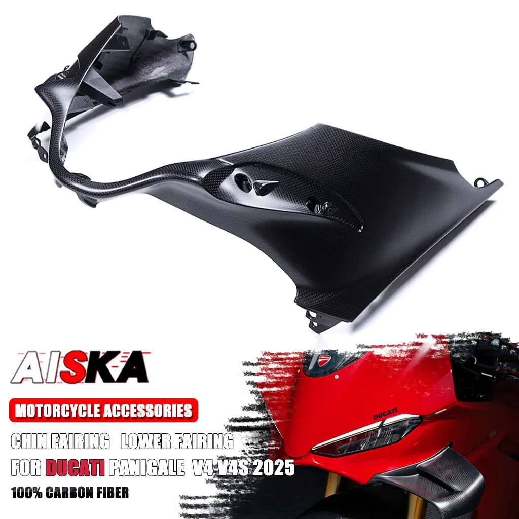 

100% Carbon Fiber Chin Fairing Lower Fairing Front Fairing Middle Motorcycle Fairing Parts For Ducati Panigale V4 V4S 2025+