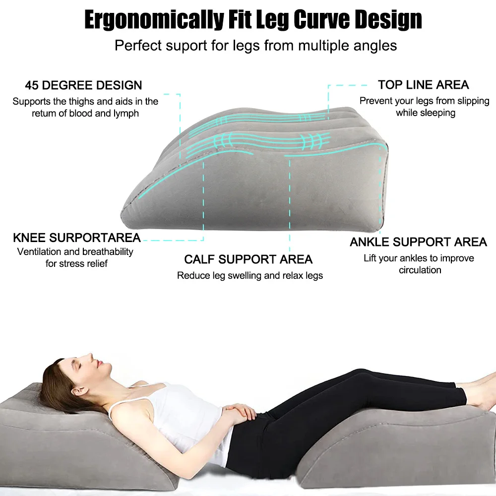 Foot Pillow Elevation Leg Pillows Inflatable Leg Pillow Portable Wedge Pillow Knee Cushion For Travel Camping Sleeping PVC