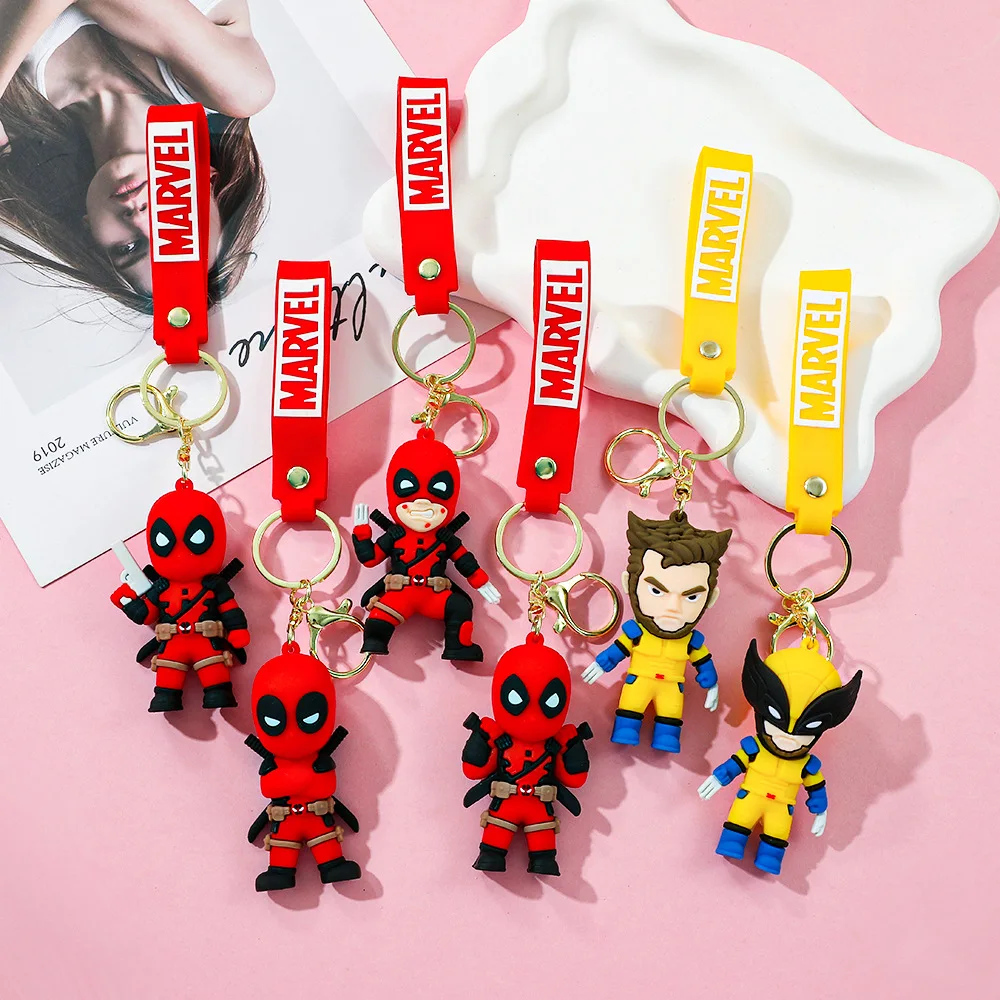 Llaveros de figuras de acción MINISO Marvel Deadpool & Wolverine para accesorios, bolso, llavero, joyería, regalos para parejas