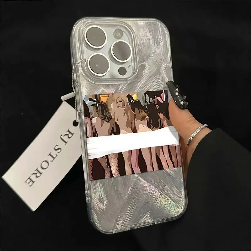 

Sexy European And American Girl Phone Case For iPhone17 16 15 14 13 12 11ProMax XR XS MAX 78PLUS Air INS Shake Proof Laser Cover