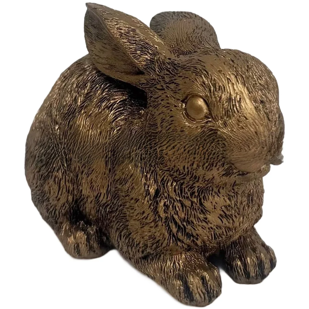 

Коричневая статуэтка кролика из смолы, ручной работы, в винтажном бронзовом стиле, весеннее украшение для стола или полки, размер 12x5x9.2см