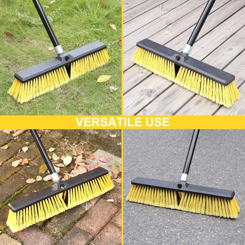 18 Inches Push Broom Outdoor- Heavy Duty Broom with 63