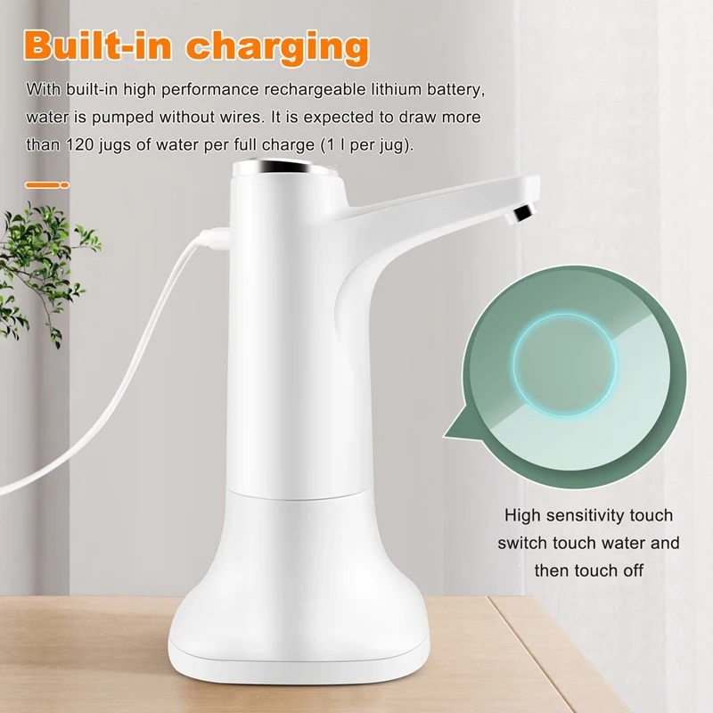 Water Dispenser Electric Water Bottle Pump With Base USB Water Dispenser Portable Automatic Water Pump Bucket