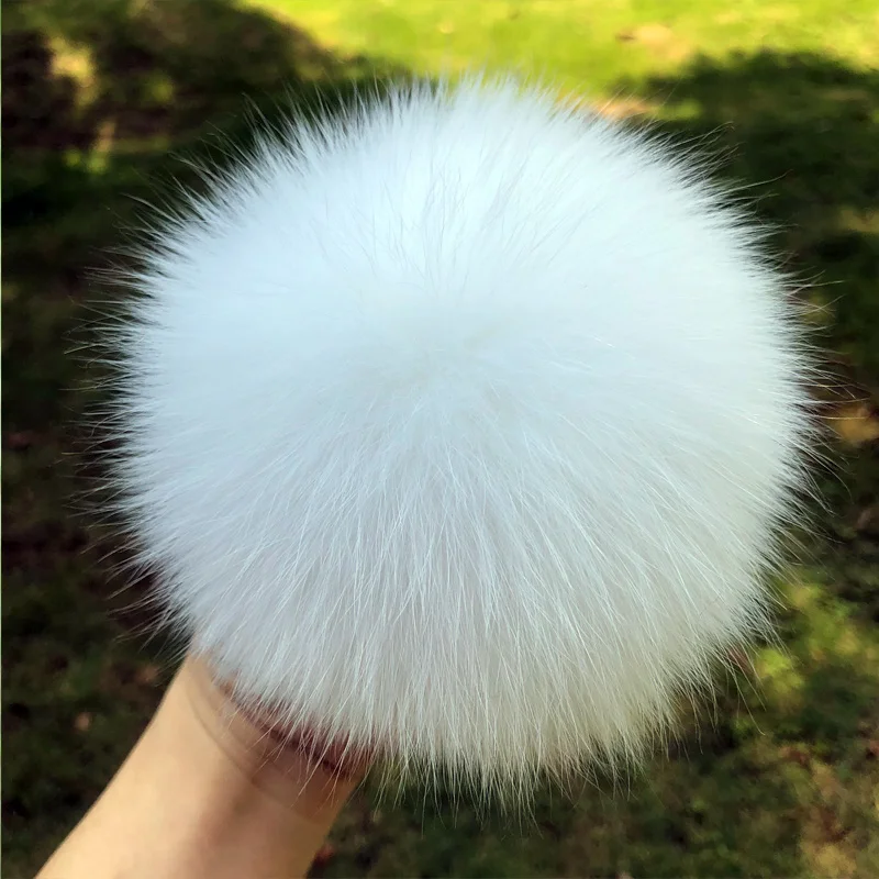 Soft Real natural fox fur pompom raccoon fur pom pom for hat beanies For Caps Bags Scarf