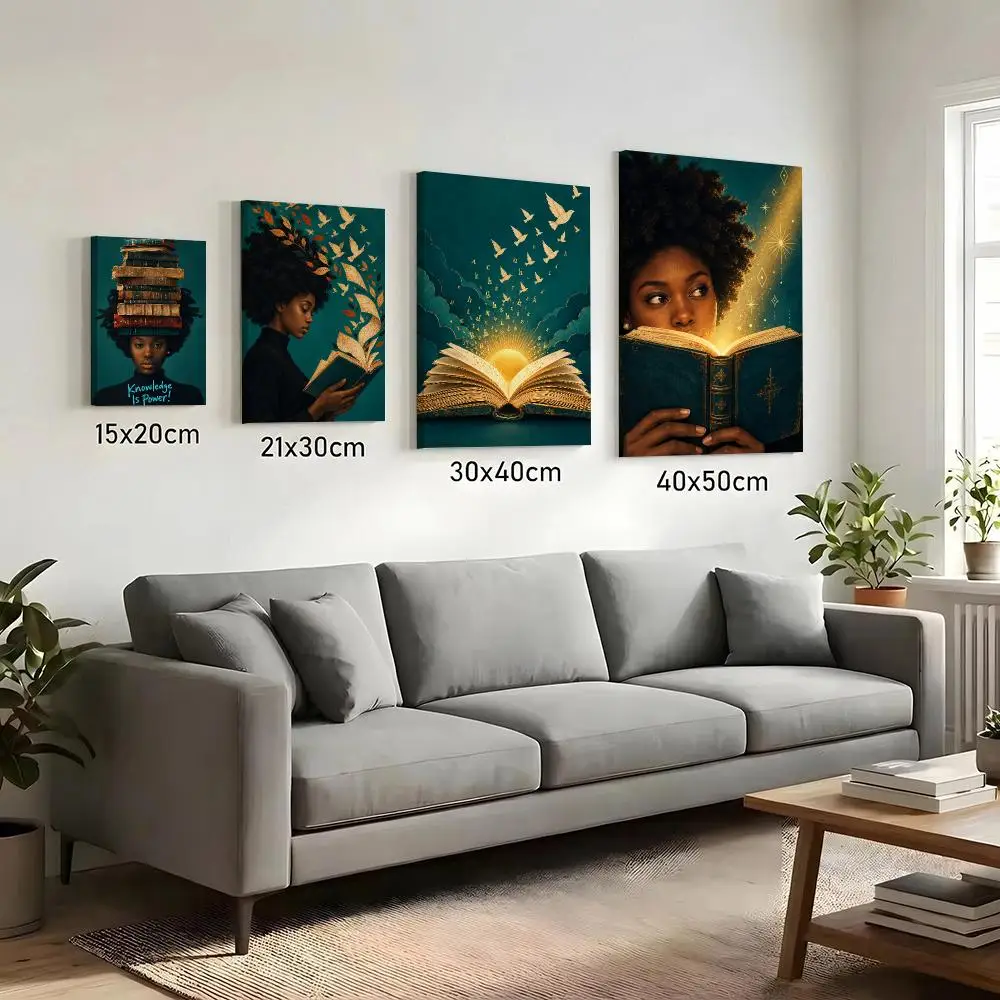 Knowledge Power Inspiring Framed Wall Painting HD Canvas Print Poster Wall Art | Optional Frame | Modern Hallway Decor