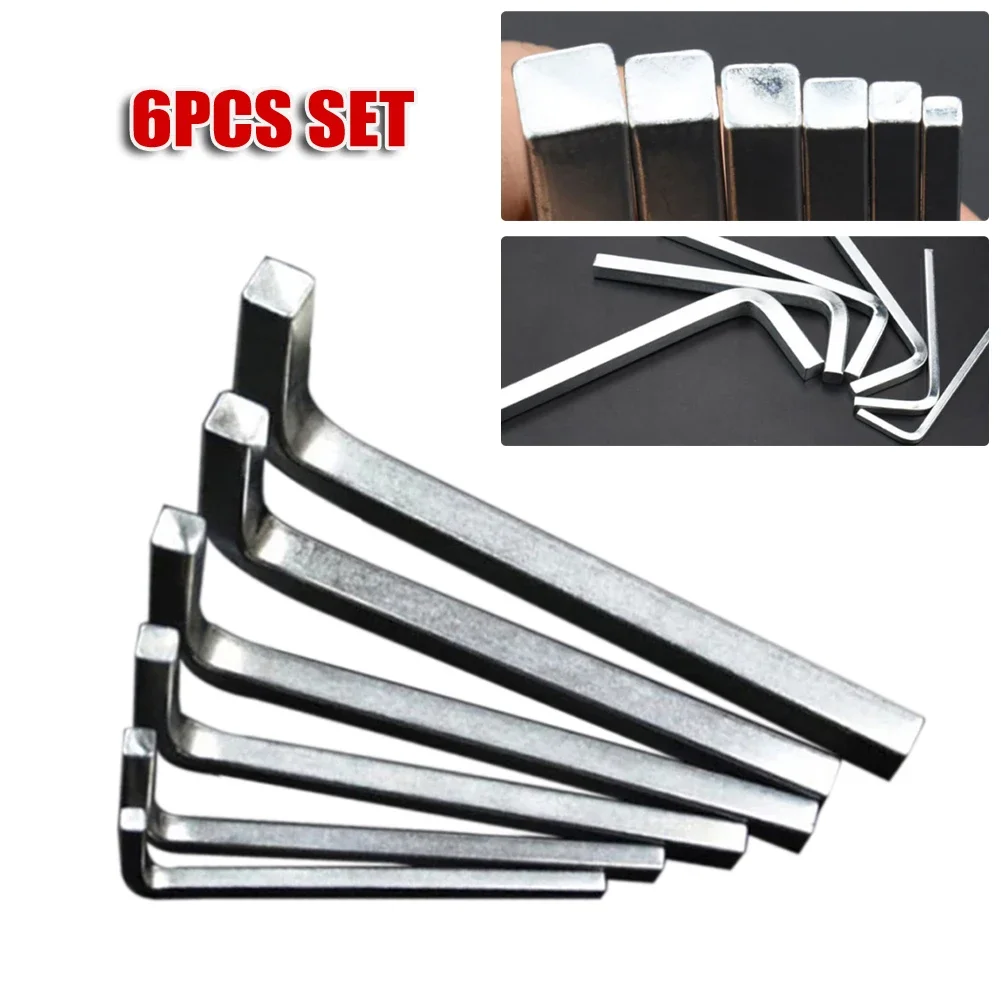 6Pcs L Shape Square Head Wrench Square Key Inner 4 Point Wrench Screwdriver Set 3-8mm Hand Tools Tool Screws