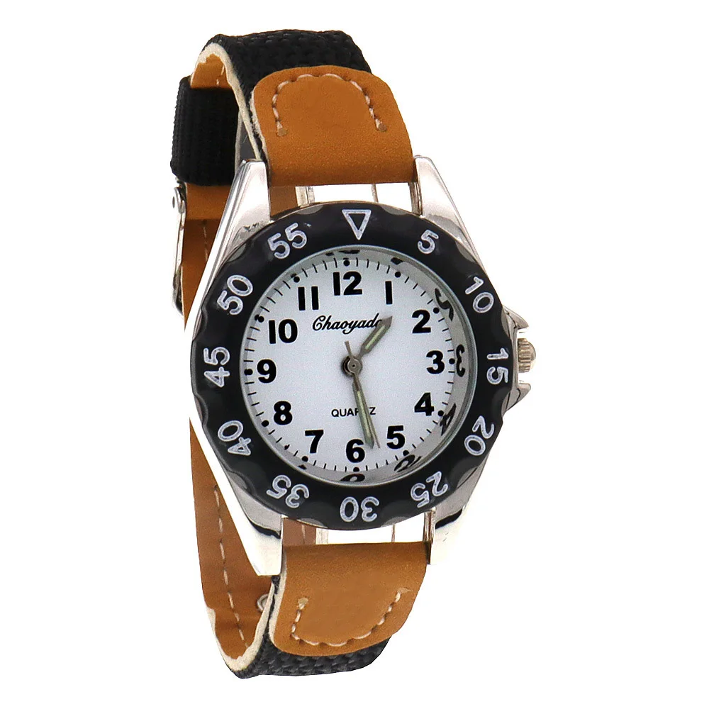 High Quality Boy Watch Girl Kids Children's Gift  Learn Time Tutor Student Quartz Wristwatch Green Watches  Gifts Dropshipping