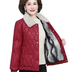 Autumn Winter Clothes Plus Velvet Padded Cotton Coat Jacket Women's Anti-Fouling Warm Windproof Down  Cotton-Padded Jacket