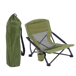 Lightweight Outdoor Beach Chairs Folding Leisure Lounge Chair Wear-resistant Fishing Travel BBQ Backrest Chair With Cup Holder