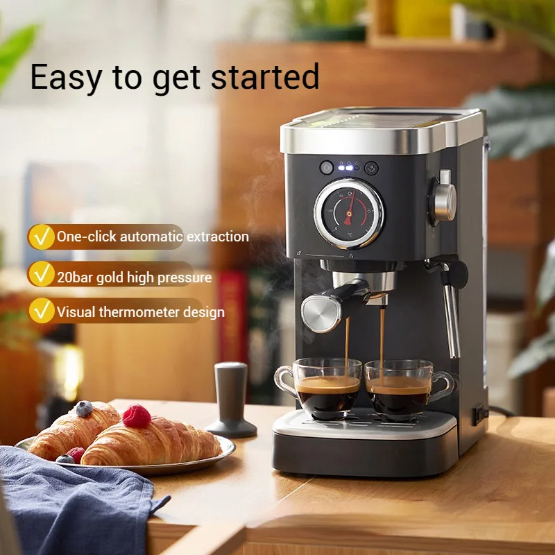 Cafetera italiana pequeña para casa, Espumador de leche de extracción inteligente automática visual, temperatura de presión de 20bar