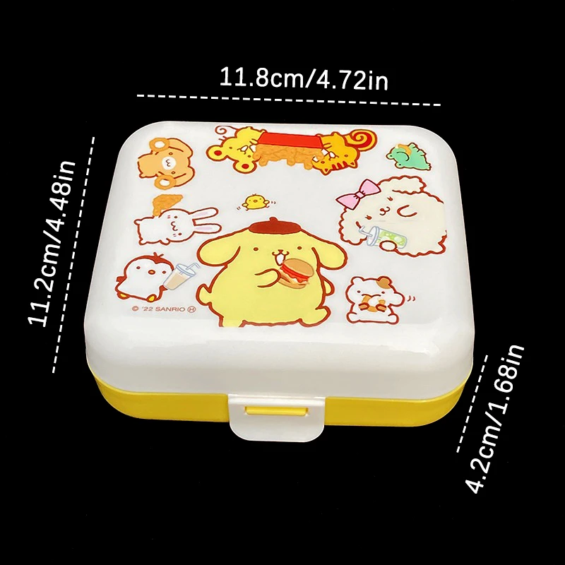 Sanrio Pompom Purin Storage Box Cartoon Kt Cat Flip Cover Cotton Swabs Cotton Pads Stationery Jewellery Organisation Gifts