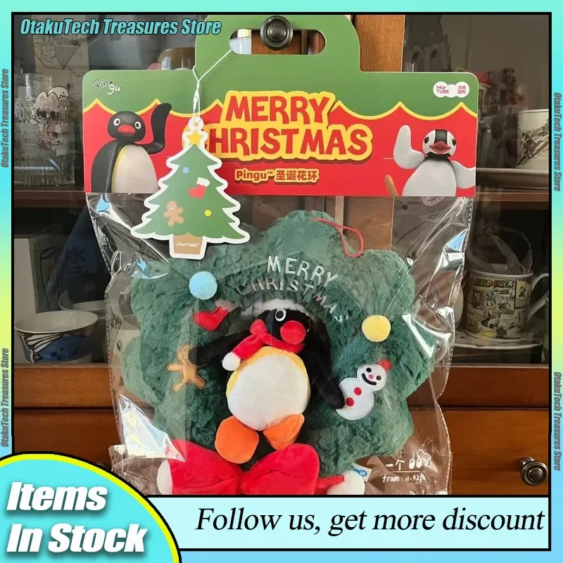 

Christmas Cute Pingu Plush Merry Christmas Wreath & Christmas Tree Penguin Anime Peripheral Stuffed Doll Toy Decoration Gift