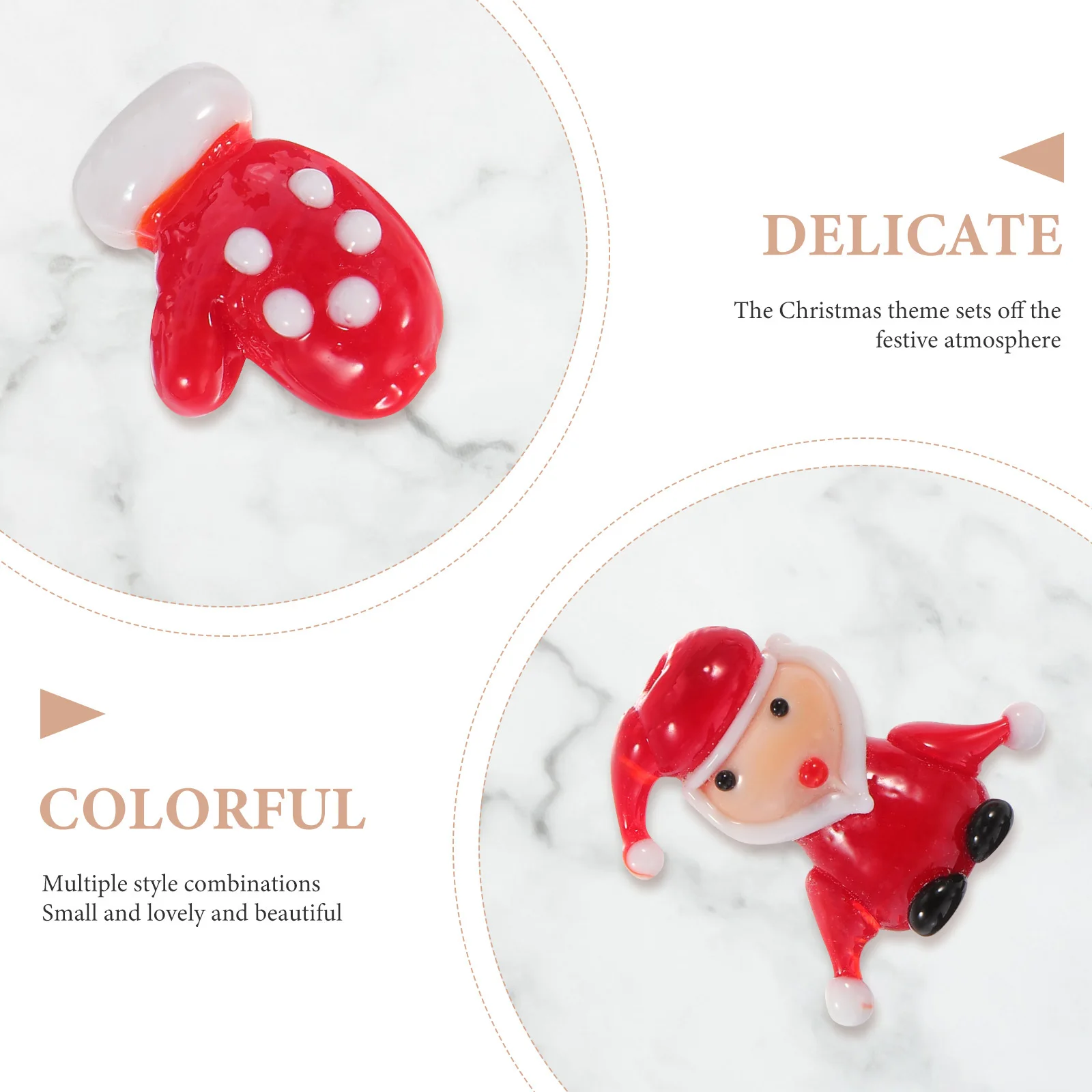 

15Pcs Christmas Glass Beads Creative Shaped Loose Beads DIY Jewelry Accessories Bracelet Pendant Making Charms