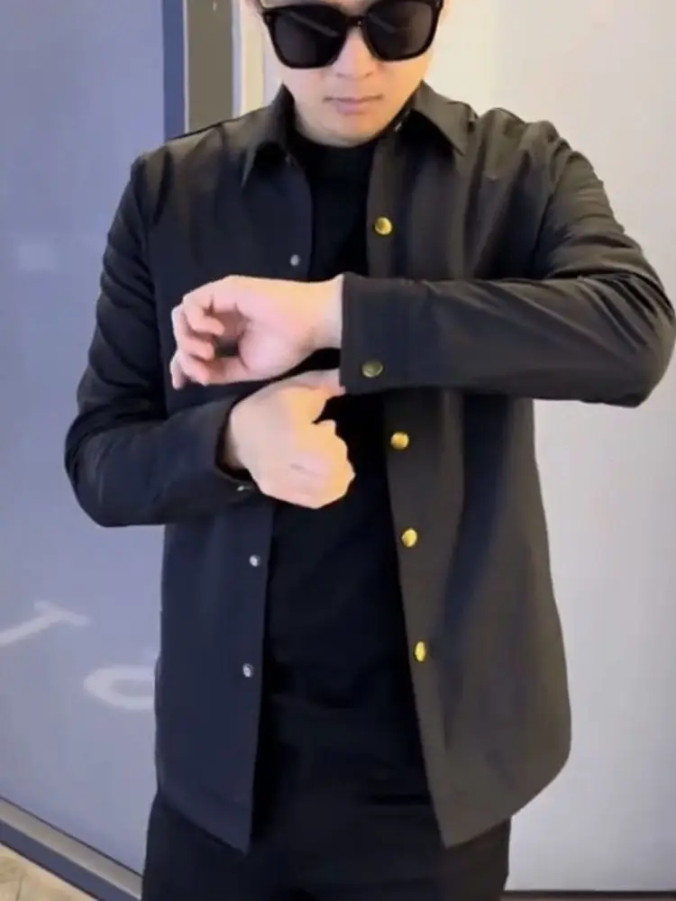 

Мужская повседневная куртка American Sle, однотонная, быстросохнущая, с воротником, верхняя одежда для весны и осени, универсальная, удобная.