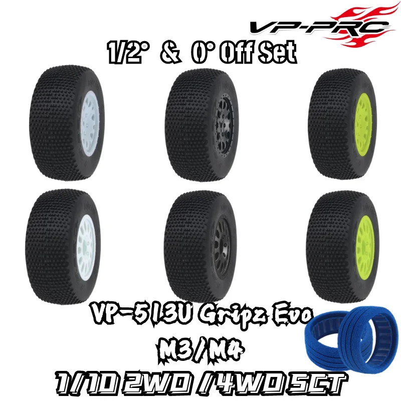 VP PRO 1/10 4WD 2WD SCT Short Truck Tire 0 1/2 off set 513U Gripz Evo 12mm Nut RC Racing Tire High Grip TLR Xray AE ARRMA Losi