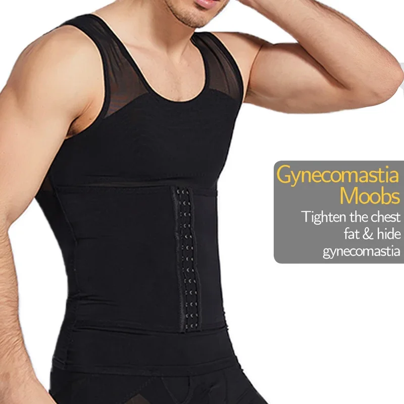 Mens Body Shaper Gilet di compressione Addome Shapewear Pancia Guaina dimagrante Ginecomastia Shapers Corsetto Vita Trainer Fajas Top