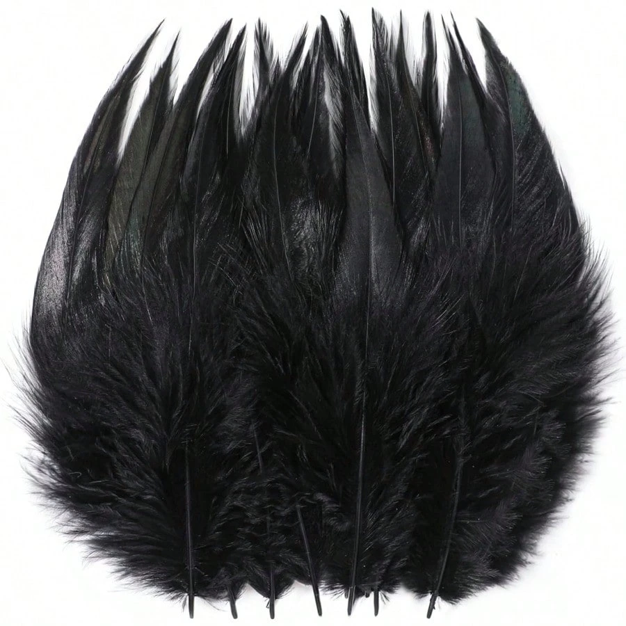 

10-15cm Black Rooster Feathers Natural Bulk Craft Plumes for DIY Crafts Dream Catcher Halloween Party Costume Decoration