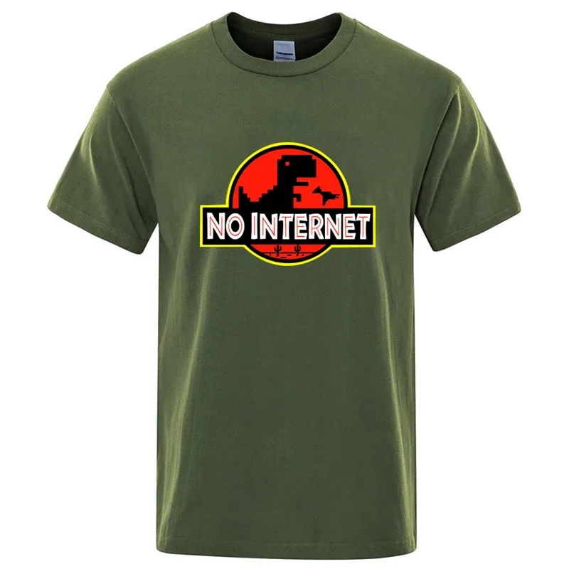 Men's High Quality Cotton Blend Funny Dinosaur Print Summer T Shirt Loose O-neck  For Men Tshirt Short Sleeve T-shirt Male Tee view 3
