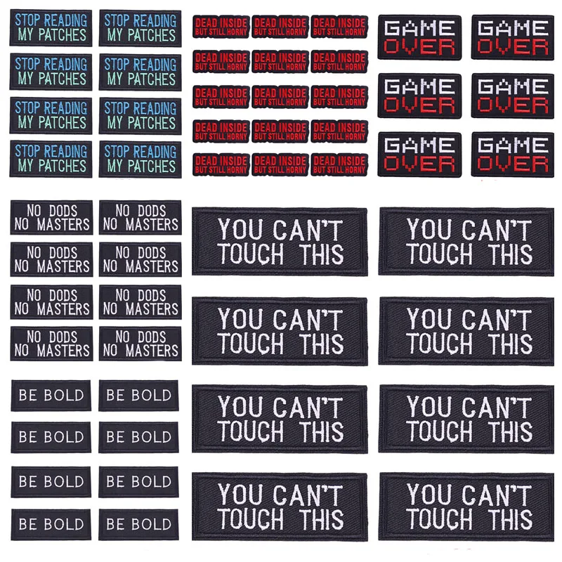 10 Stück/Set Buchstaben-Stickerei-Aufnäher für Kleidung, Punk-Buchstaben-Slogan-Patches, Aufbügelbare Applikationen, DIY